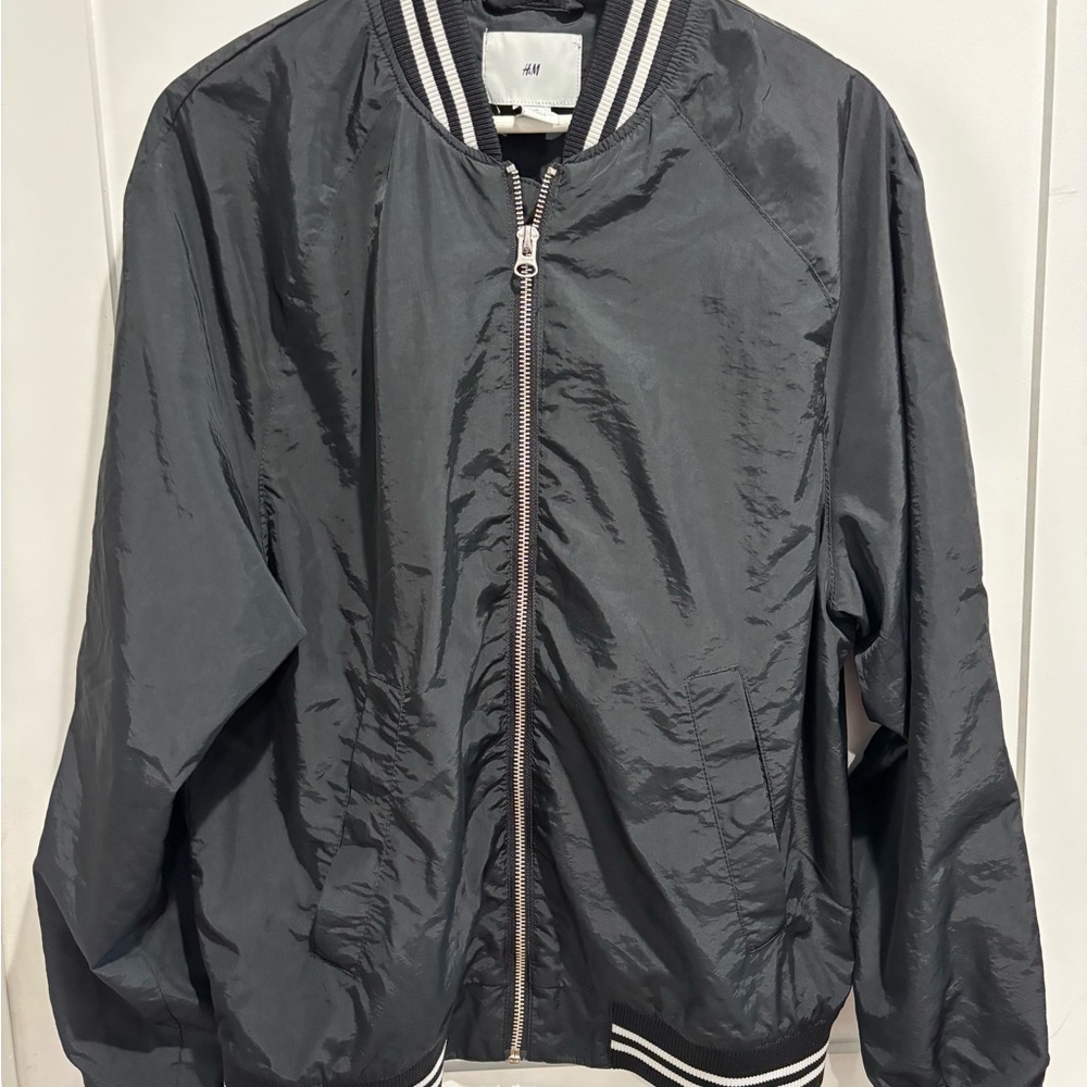 H&M Men's Charcoal Bomber Jacket